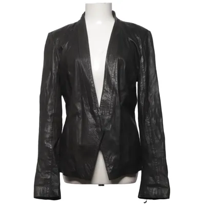 Leather jacket (Black) from Stylenanda Leather, Viscose