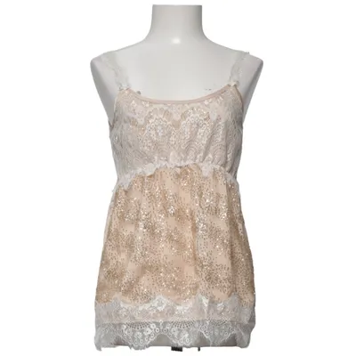 Tank­top (Beige, Weiß) von Mystery Jane Polyester