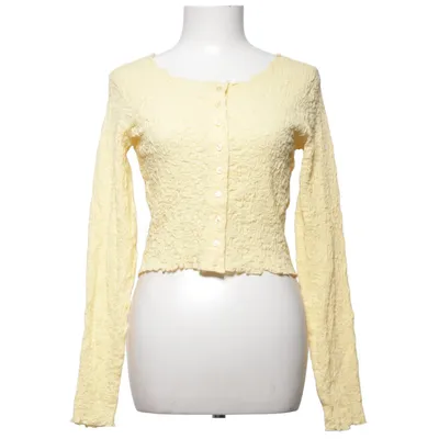 Cardigan (Jaune) de Pieces Coton, Élasthane, Polyamide