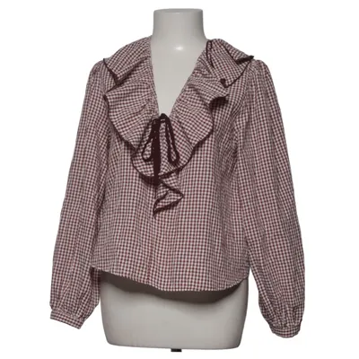 Blouse (Brown, White) from Zara Viscose