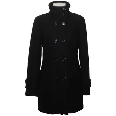 Coat (Black) from Oasis Acrylic, Polyamide, Polyester, Viscose, Wool