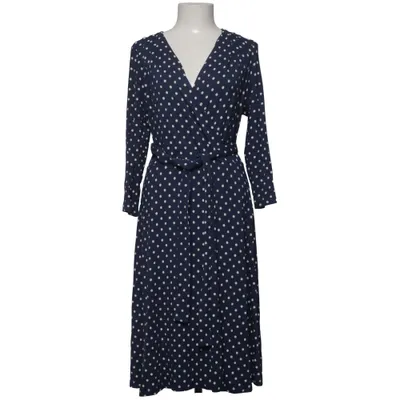 Slå-om-kjole (Blå, Hvid) fra Jumperfabriken Elastan, Viscose