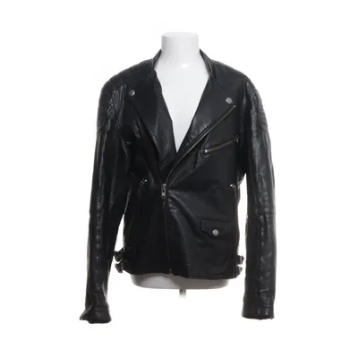 Bikerjakke (Sort) fra Emilio Bomuld, Polyester, Læder