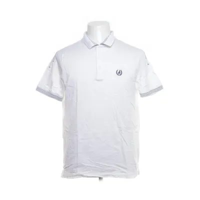 Polo shirt (White, Blue) from Slovenka Cotton, Linen
