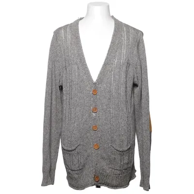 Cardigan (Gray, Yellow) from Adrian Hammond Acrylic, Cotton, Linen