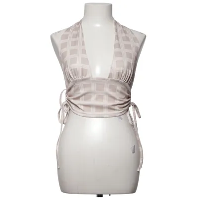 Halter neck top (Beige) from Simplee Elastane, Polyester