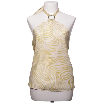 Halter neck top (Yellow, White) from Références Silk