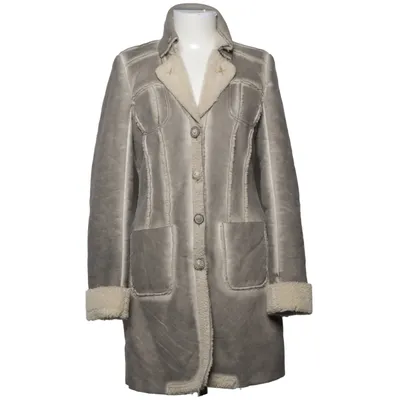 Veste en peau de mouton retournée (Gris, Beige) de Bottega Acrylique, Polyester
