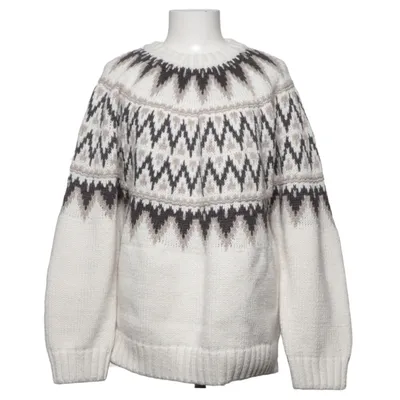 Sweater (White, Gray) from H&M Acrylic, Polyester, Wool