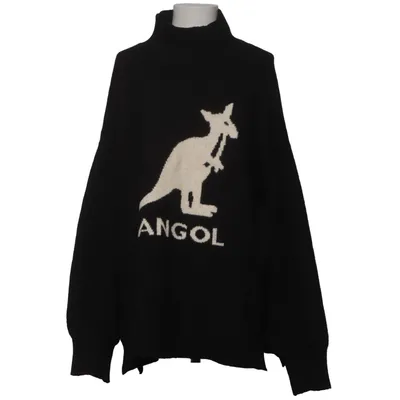Pul à col roulé (Noir, Beige) de Kangol x H&M Acrylique, Polyamide, Polyester, Laine