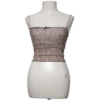 Crop top (Beige, Noir) de Bershka Élasthane, Polyester