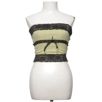 Top tube (Vert, Noir) de Tiger Mist Coton, Élasthane, Polyester