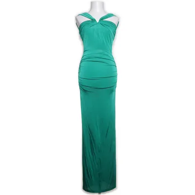 Maxi dress (Green) from Mango Suit Elastane, Polyester, Viscose