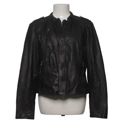 Leren jack (Zwart) van Cabrini Leer, Polyester