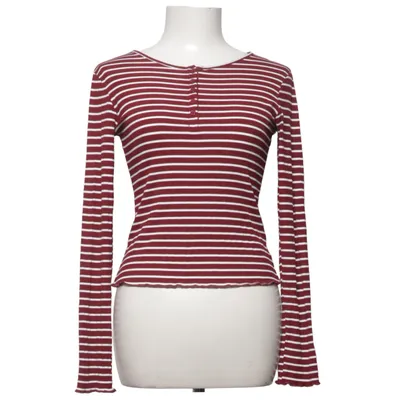 Långärmad t-shirt (Röd, Vit) från Dazy Elastan, Polyester, Viskos