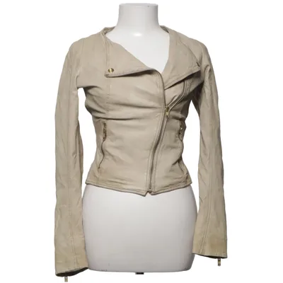 Bikerjack (Beige) van Rock'n Blue Katoen, Leer