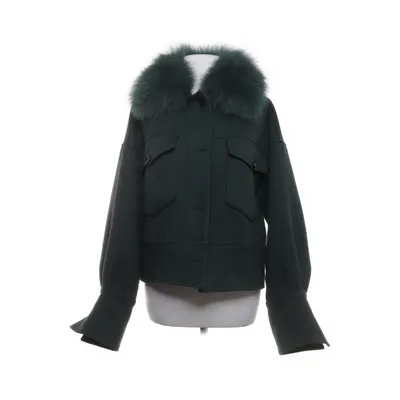 Jakke (Grøn) fra Meotine Polyester, Rævepels, Viscose