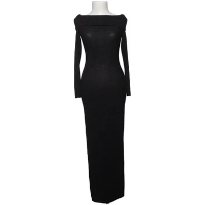 Maxi jurk (Zwart) van Gina Tricot Elastaan, Metallvezel, Polyamide