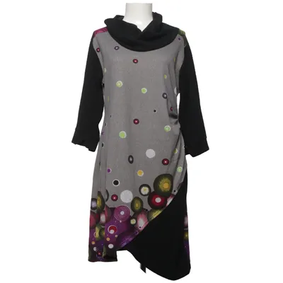 Dress (Gray, Black, Multicolored) from Happi Elastane, Polyester