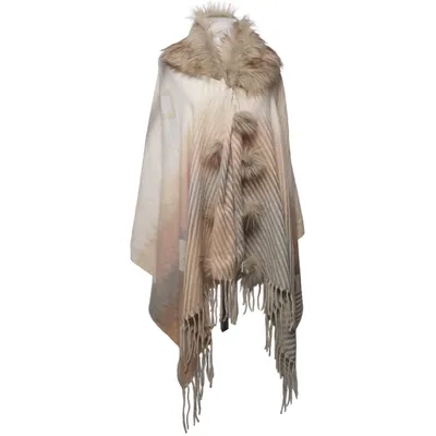 Poncho (Beige, Gris, Blanc) de Cashmere