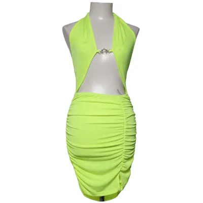 Neckholderkleid (Gelb) von Zaful Polyester, Polyurethan