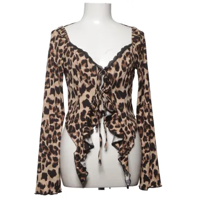 Wrap blouse (Brown, Black) from Cider Elastane, Polyester
