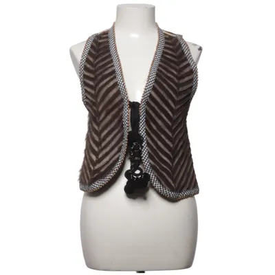 Fur vest (Brown, Black, Multicolored) from Munthe plus Simonsen Modal, Polyester, Rabbit fur