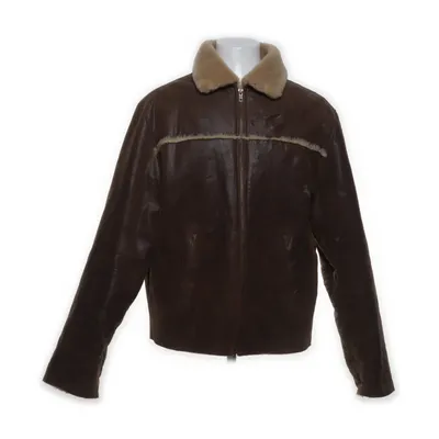 Shearlingjakke (Brun, Beige) fra Father & Sons Læder, Polyester