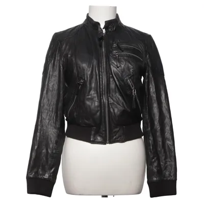 Leren jack (Zwart) van MDK Katoen, Leer, Polyester