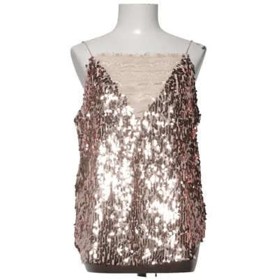 Tank Top (Beige, Gold) from Custommade Cotton, Polyamide, Silk
