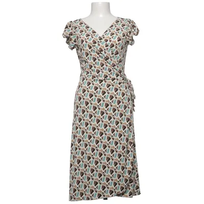 Wrap dress (Brown, Blue, White) from Studio M Elastane, Polyester