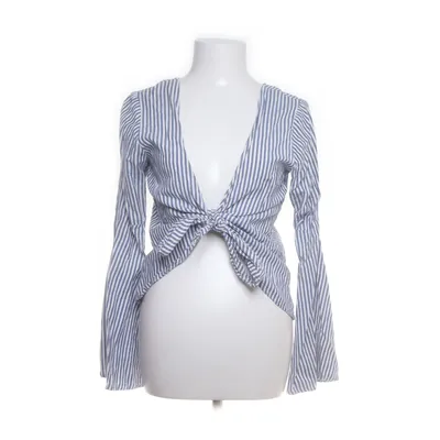 Wrap blouse (White, Blue) from Bubbleroom Cotton