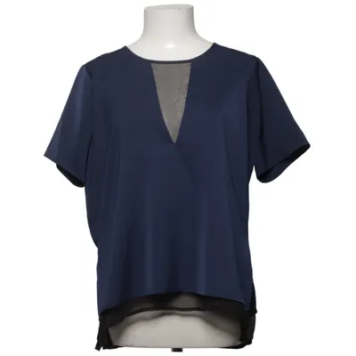 Top (Blue, Black) from Fall Winter Spring Summer Polyester, Silk