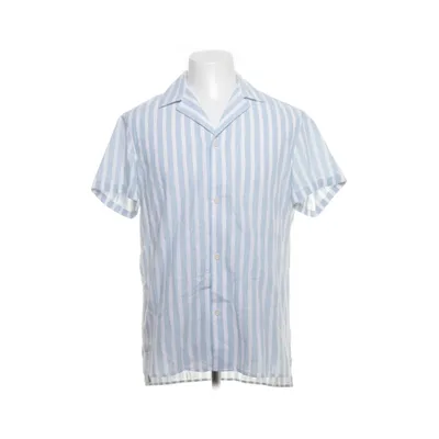 Short sleeve shirt (Blue, White) from Drykorn for Beautiful People Cotton, Linen