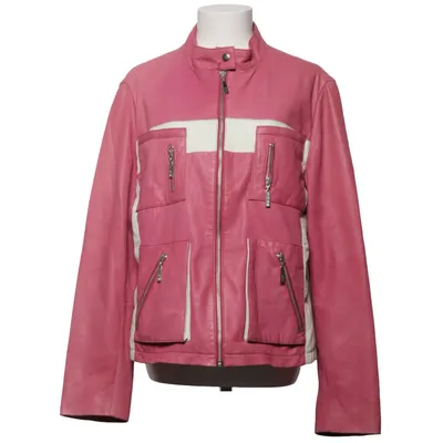 Läderjacka (Rosa, Vit) från Maria Miguel Bomull, Polyester, Skinn