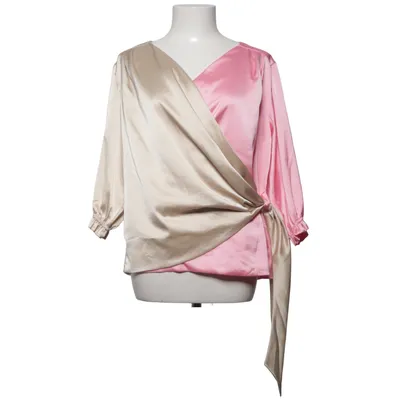 Wrap blouse (Beige, Pink, Multicolored) from Luxzuz Elastane, Polyester