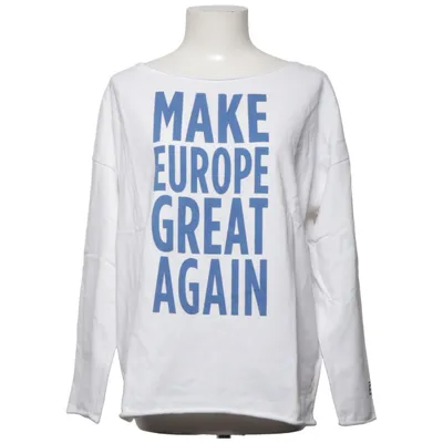 Sweatshirt (Hvid, Blå) fra Juvia Bomuld, Polyester