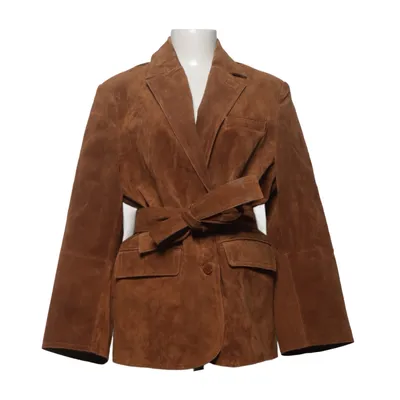 Blazer en cuir (Marron) de Zara Leather Collection Cuir