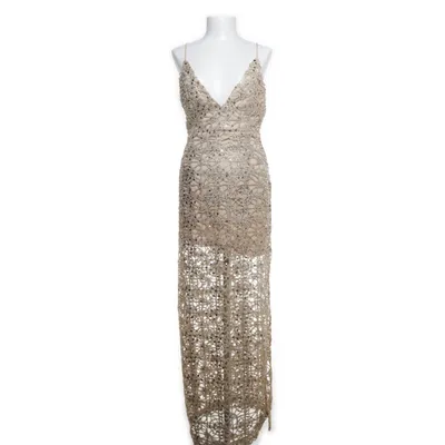 Aftenkjole (Beige, Guld) fra Forever 21 Viscose, Bomuld, Polyester, Uld