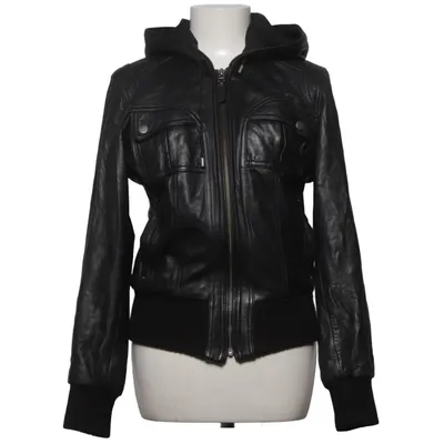 Leren jack (Zwart) van Goldstein Leer, Polyester