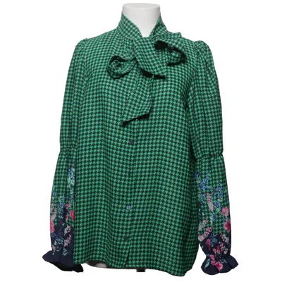 Pussy bow blouse (Green, Black, Multicolored) from Savida Polyester