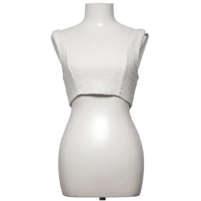 Crop top (Blanc) de Chiquelle Coton, Lin, Polyester
