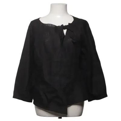Wrap blouse (Black) from Prêt à Porter Linen