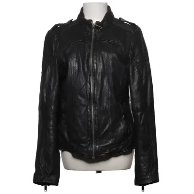 Läderjacka (Svart) från Maze Bomull, Elastan, Skinn, Polyester