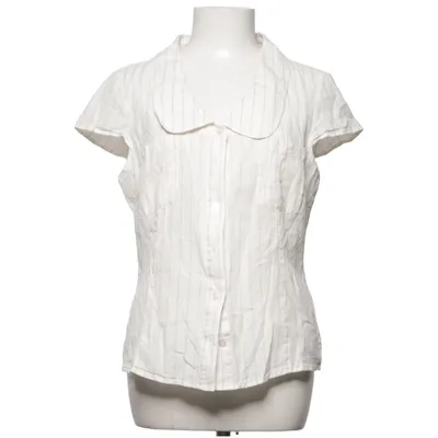 Short sleeve shirt (White, Beige) from Kello Cotton, Polyester