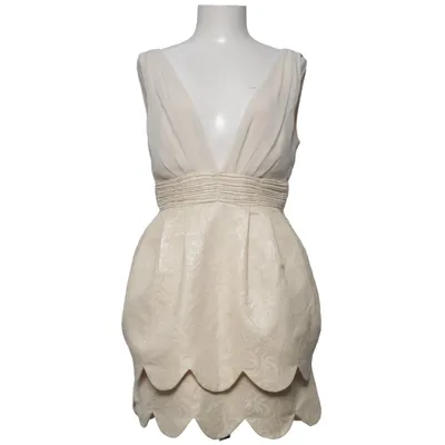 Cocktailjurk (Beige) van H&M Conscious Collection Metallvezel, Gerecycled polyester