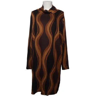 Turtleneck kjole (Sort, Brun, Gul) fra Rabalder Elastan, Polyester, Viscose