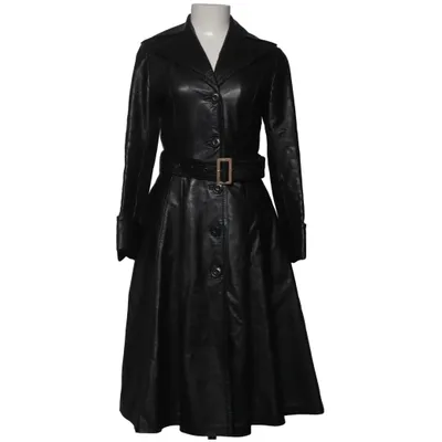 Veste longue en cuir (Noir) de Olof Nylander Cuir