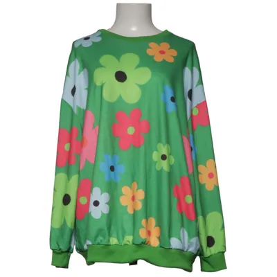 Sweatshirt (Green, Multicolored) from Shein Curve Elastane, Polyester