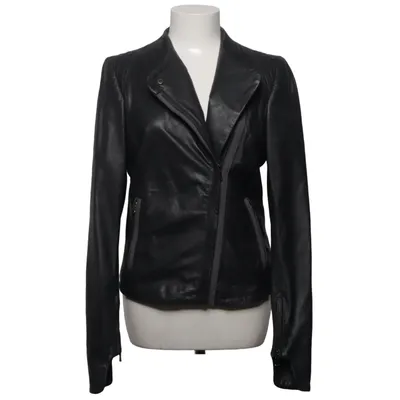 Biker jacket (Black) from Mauro Grifoni Cotton, Leather, Viscose